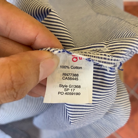 Madewell Stripe 3/4 Sleeve Bell Sleeve Top - Picture 8 of 8